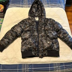 Appaman Kids Black and Gray Camo Puffer Jacket